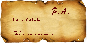 Póra Abiáta névjegykártya